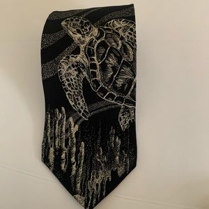 Sea Turtles World Wildlife silk tie. 🐢 EUC